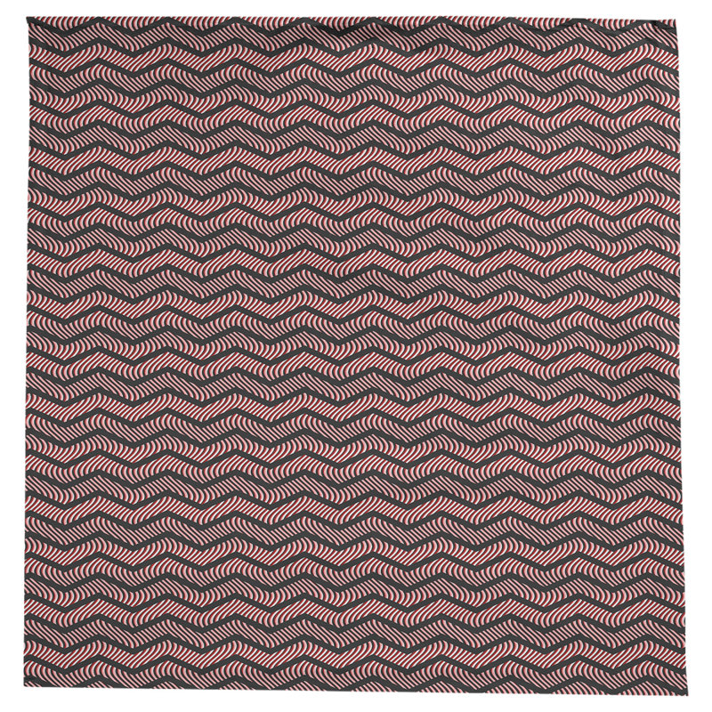 Nappe à chevrons ondulés Stephenie, Noir / Rouge