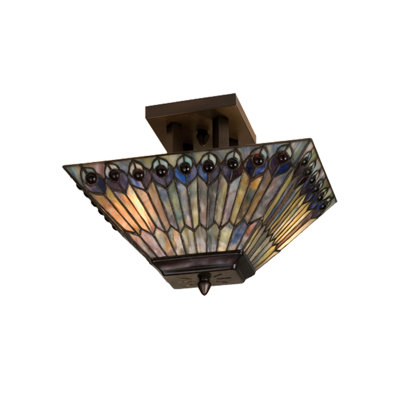 Plafonnier semi-encastré à cuves 16" unique 2 lumières