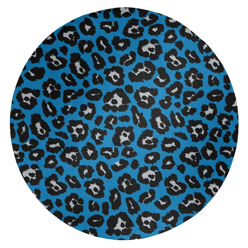 Animal Print Indoor Rug, Round 5'