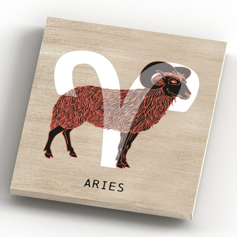 Kana Zodiac Aries - Print on Wood
