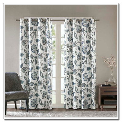 Jacquard Printed Room Darkening Curtain Panel