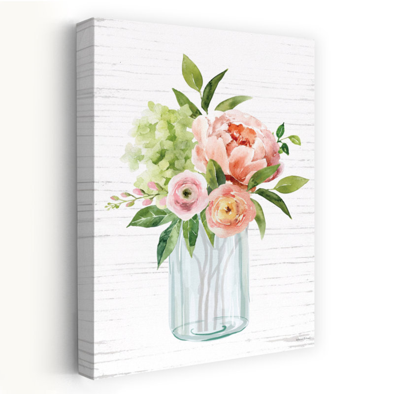 Art floral contemporain printanier III, H 48 po x l 32 po
