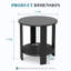 Table d'appoint de terrasse extérieure en PEHD à 2 niveaux l 18 po Breeze-1161335623
