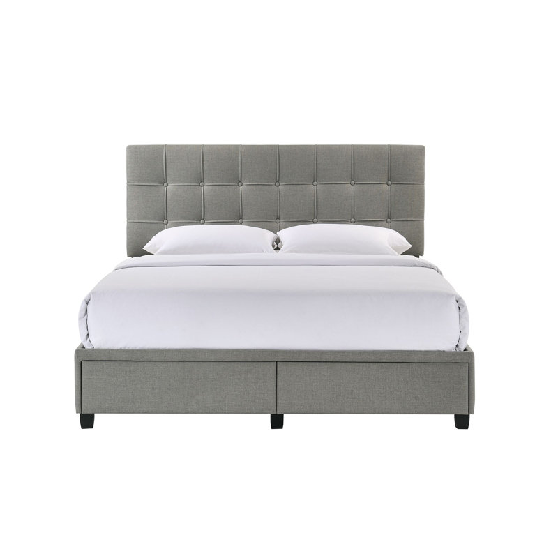 Aidian Upholstered Platform Storage Bed, Gray