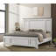 Ensemble de chambre à coucher en bois 3 pièces, très grand lit à panneaux et 2 tables de chevet-449638290-449638303