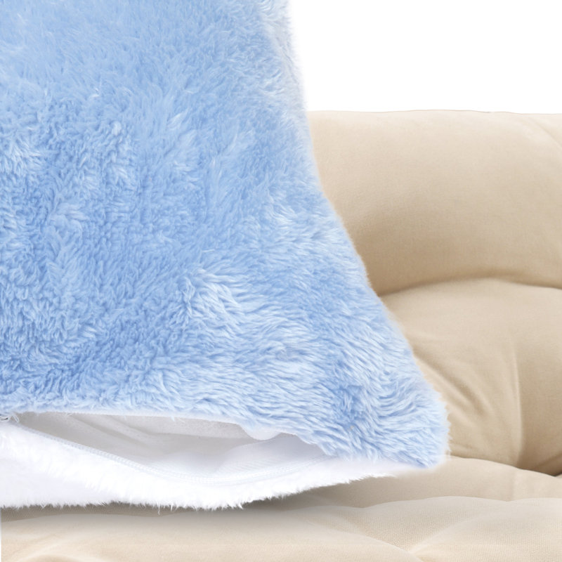 Coussin décoratif, Bleu clair, H 18 po x l 18 po