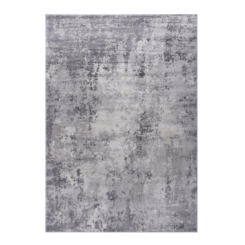 Tapis abstrait gris 6 x 9 - ne perd pas ses poils, teinture, décoration pour la maison, chambre à coucher, salon, salle à manger, bureau de design élégant,