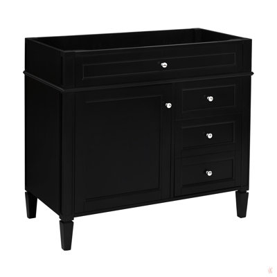36'' Bathroom Vanity Without Top Sink, Modern Bathroom Storage Cabinet With 2 Drawers And A Tip-Out Drawer, Solid Wood Frame (NOT INCLUDE BASIN SINK)