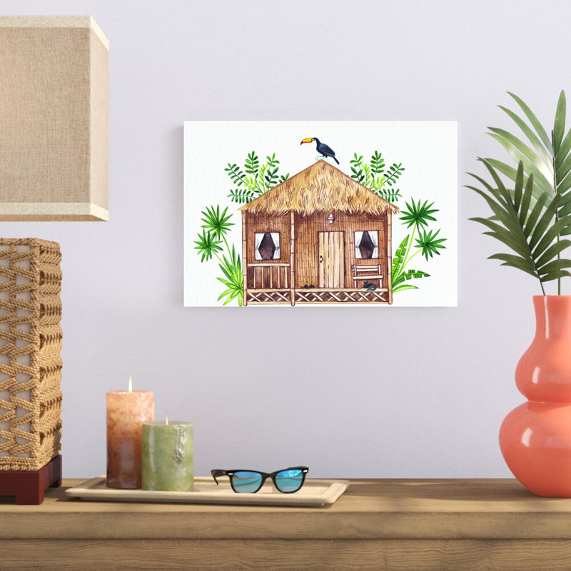 Jungle Hut, reproduction sur toile, H 12 po x l 18 po