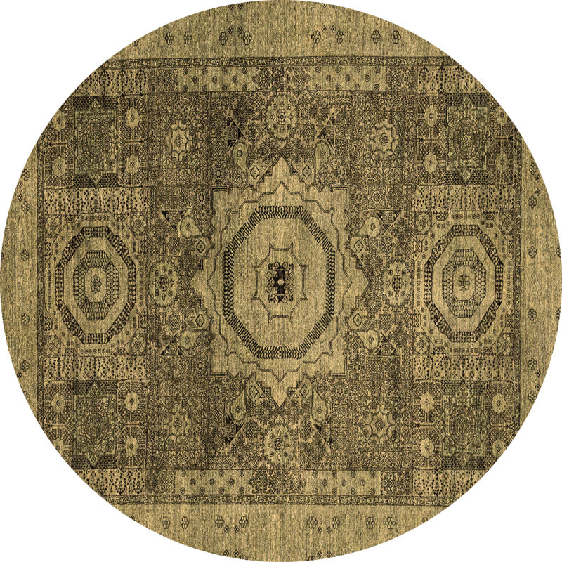 Washable Oriental Indoor Rug, Round 7'