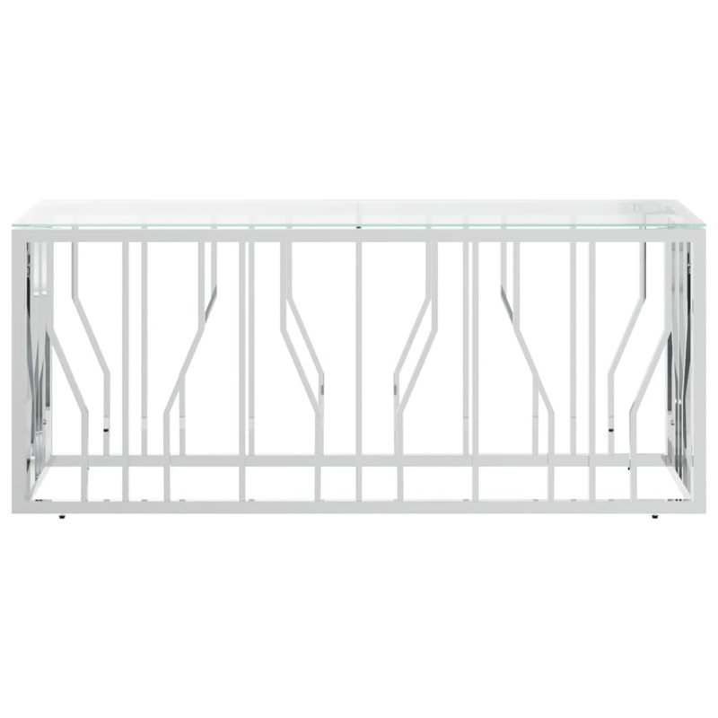 Maizley Frame Single Coffee Table, Glass, Silver