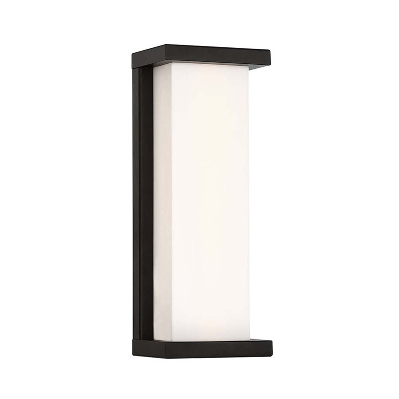 Plafonnier encastré d'extérieur à DEL Forontenac, Noir, H 14 po x l 5,5 po x p 3,5 po