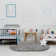Solid Colour Machine Woven Polypropylene Area Rug in Grey