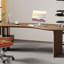 Bureau ovale brun en bois massif avec 1 tiroir-1588318288-1588318290