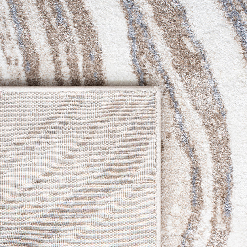 Makenna Ivory/Gray Area Rug, Square 6'7"