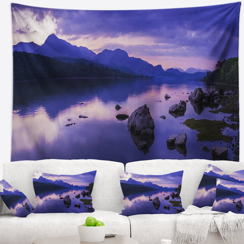 Tapisserie paysage de l'eau dans le Lake District, H 50 po x l 60 po