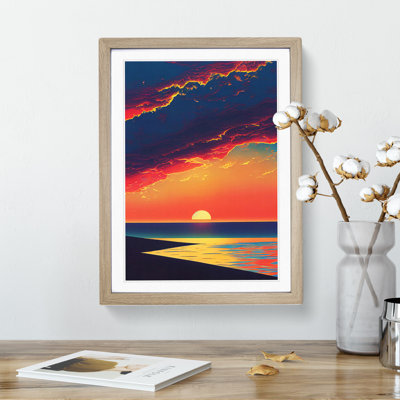 A Superb Ocean Sunset 1 Piece Single Picture Frame Painting
