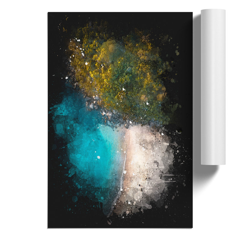 Forest Beach Paint Splash - Frameless Print, 30cm H x 21cm W x 0.1cm D