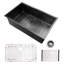 Évier de cuisine moderne en acier inoxydable noir, 32 po x 19 po, encastré sous le comptoir, pratique en acier noir de 32 po x 19 po, longue durée de vie