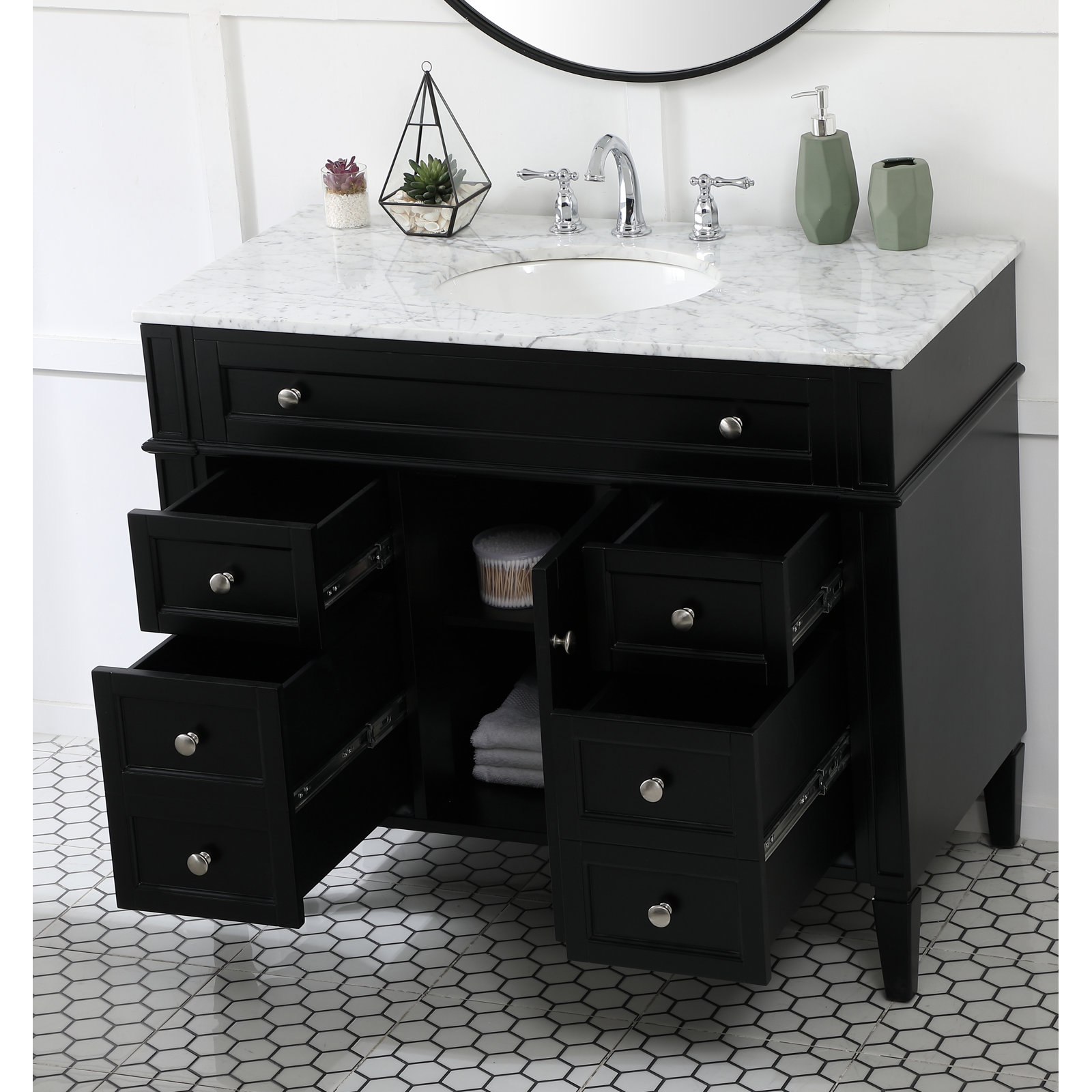 Rivers 42'' Single Bathroom Vanity, Black