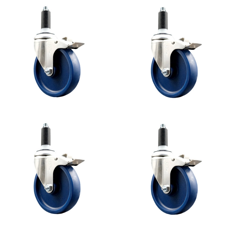 Roulettes pivotantes, H 5 po x l 5 po