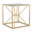 Table de bout or mat avec plateau en verre