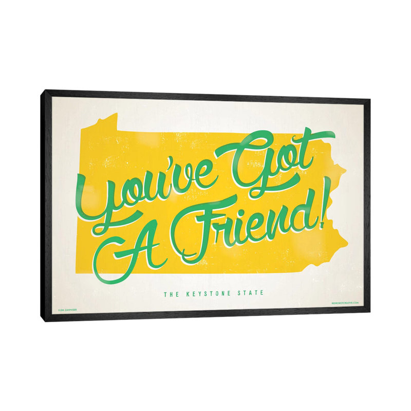 Pennsylvania You've Got A Friend by Jim Zahniser - Print on Canvas, Black Framed, 45.72cm H x 66.04cm W x 3.81cm D