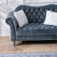 Causeuse en velours 66,5 po, Chesterfield touffeté à losanges cristal, gris-115949297