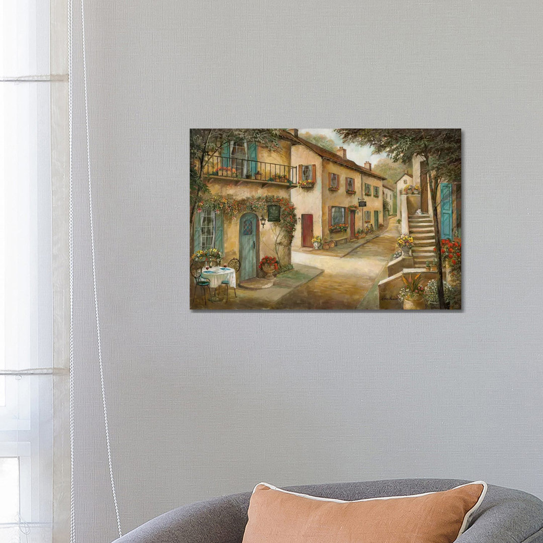 Village Charm & Serenity von Ruane Manning - Galerie-verpackte Leinwand Giclée