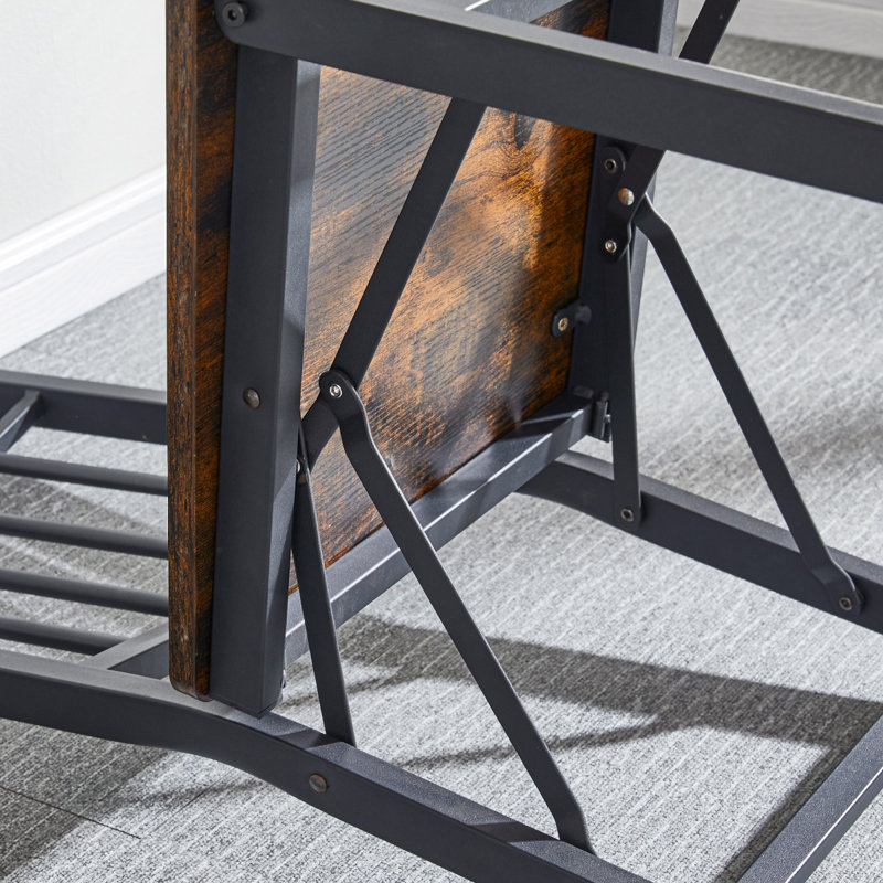 Chaise rétro pliante en métal et bois