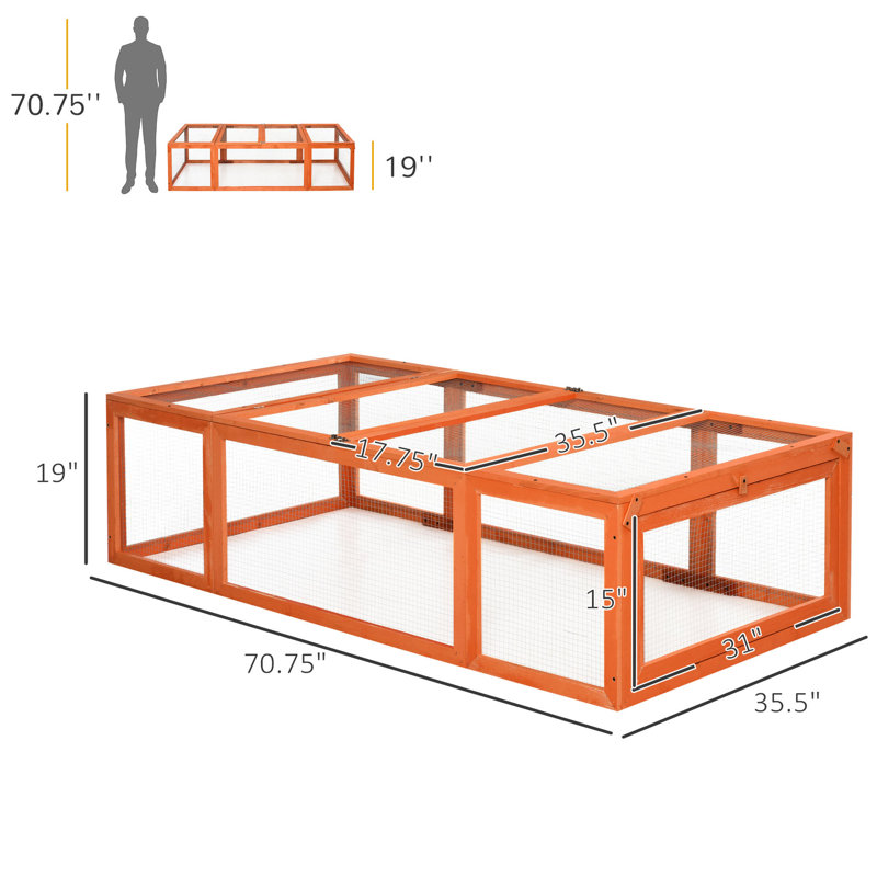 Lapin en fil de fer galvanisé avec base en bois et ventilation