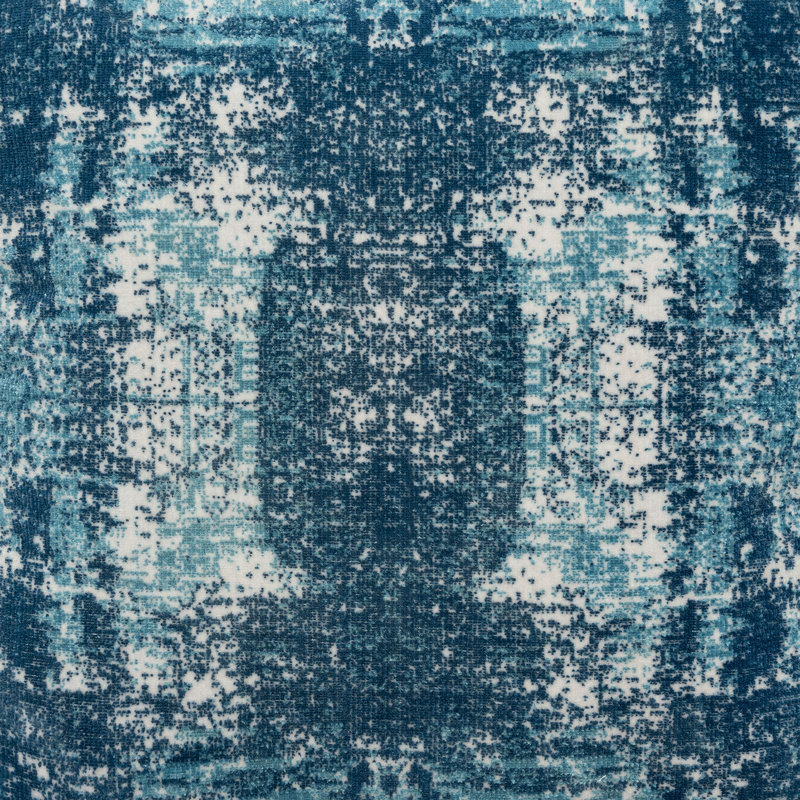 Repose-pieds rembourré Mathyas, Bleu