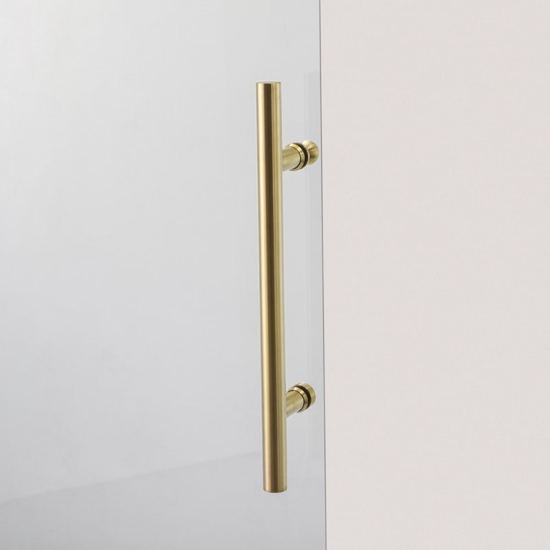 60" x 78" Brushed Gold Frameless Sliding Shower Door