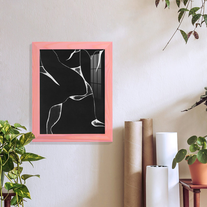 Toile encadrée de qualité supérieure Night Bloom II - prête à être accrochée, Non, H 11 po x l 9 po, Papier avec cadre rose