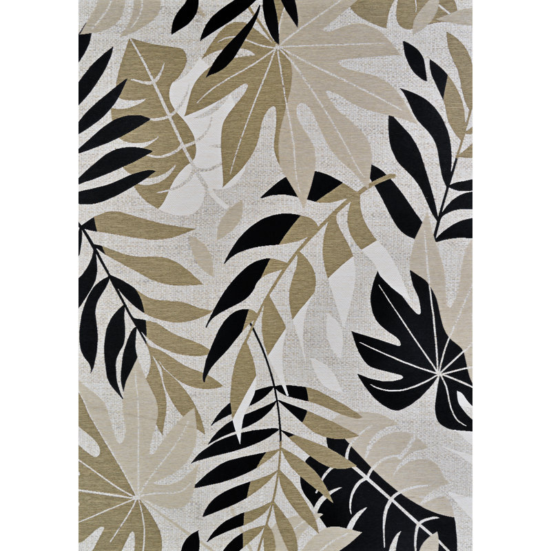 Tapis intérieur / extérieur Dolce Floral Naturals, Rectangle 4 pi x 5 pi 10 po