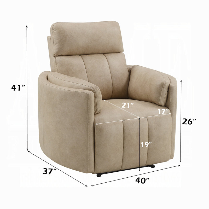 Fauteuil inclinable et pivotant manuel Sonny, microfibre polie beige foncé