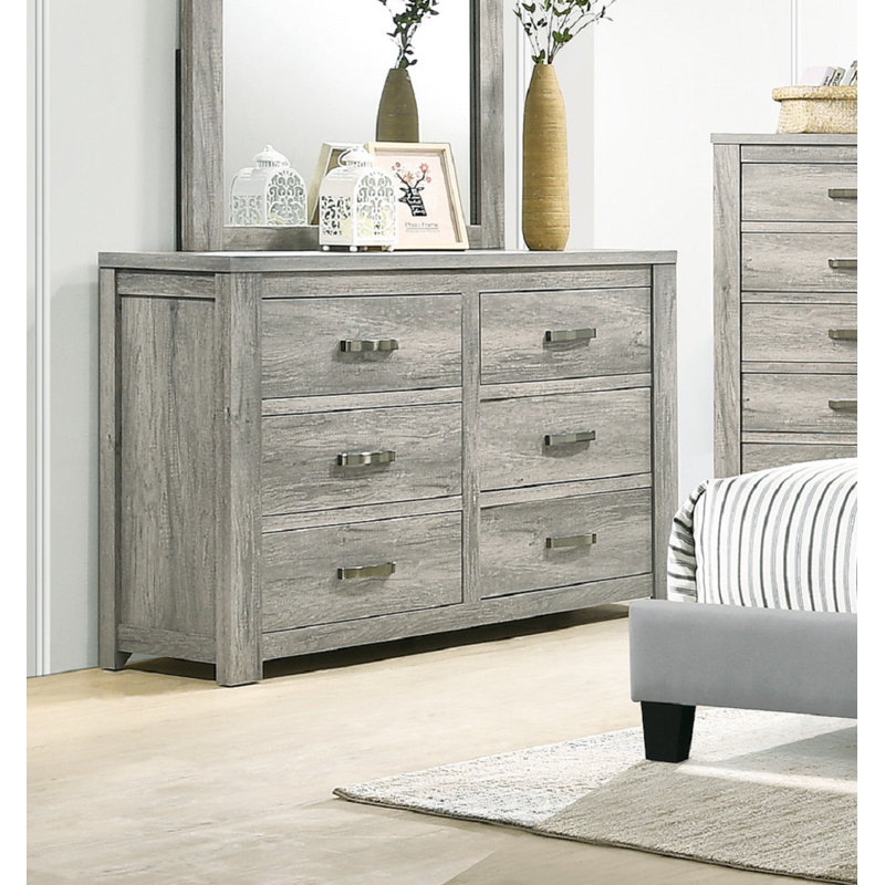Commode 6 tiroirs en gris foncé