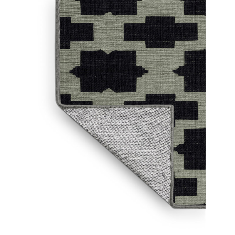 Tapis gris en treillis lavable à la machine, Carré 8 pi
