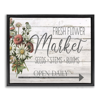 Planked Style Fresh Flower Market Framed Floater Canvas Wall Art by Anne Bailey rwp-145 -  Rosalind Wheeler, 3DD7CBC4EB6B44E1A876558F4B825FCE