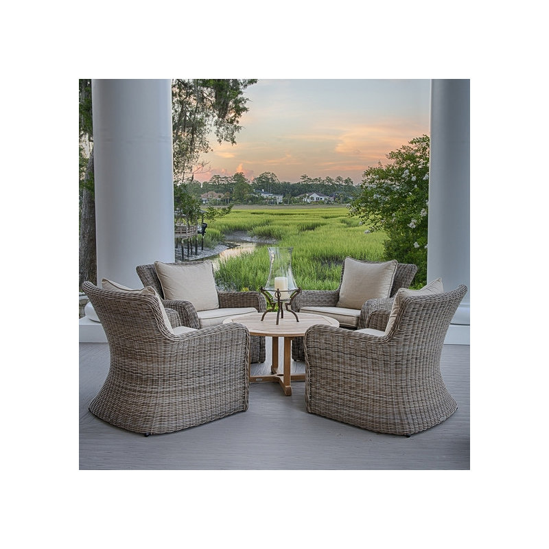 Essex Outdoor Round Teak Coffee Table