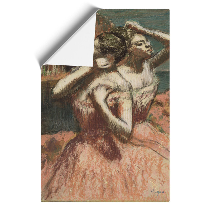 Two Ballet Ballerina Dancers in Pink by Edgar Degas - Frameless Print, 59cm H x 42cm W x 0.1cm D