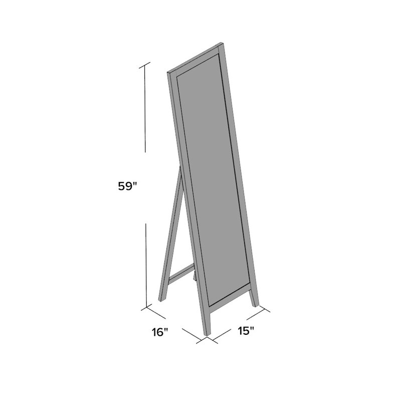 Bertsche Wood Flat Floor Mirror, Walnut