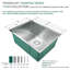 Évier de cuisine avec filtre à panier encastrable Diamond L 23 po x l 19 po Diamond
