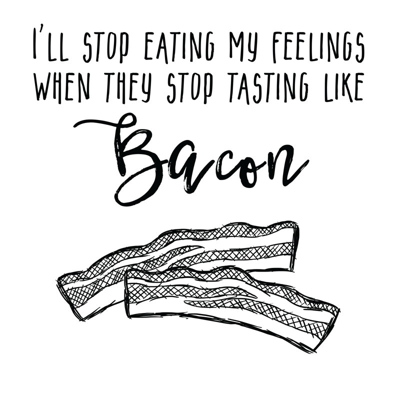 Eating My Feelings Bacon - Wrapped Canvas Print, 76cm H x 76cm W x 3.8cm D