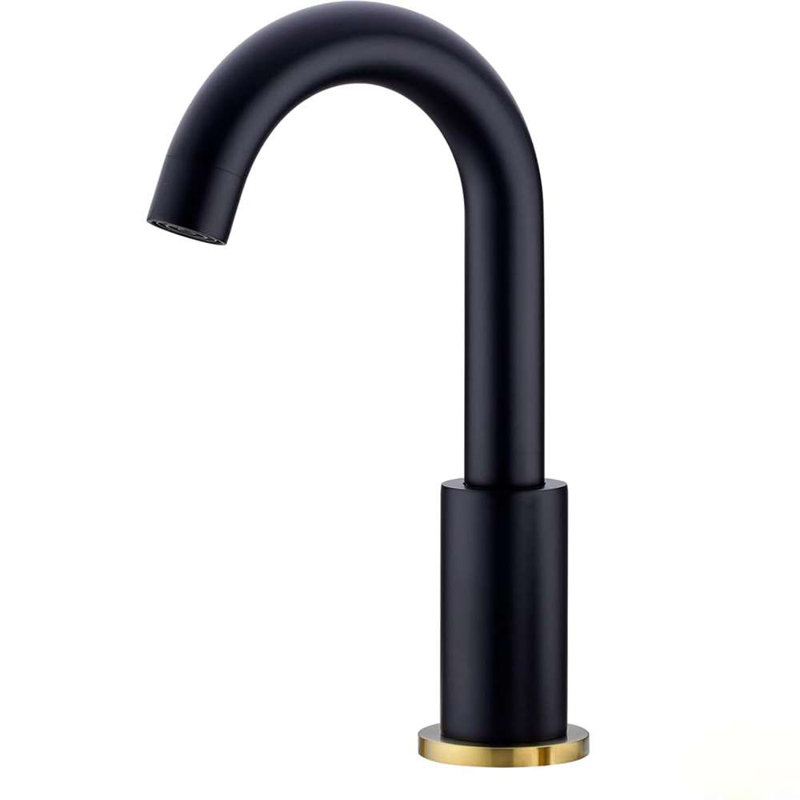 Robinet à capteur sans contact noir et doré pour la conception de toilettes modernes et une utilisation commerciale