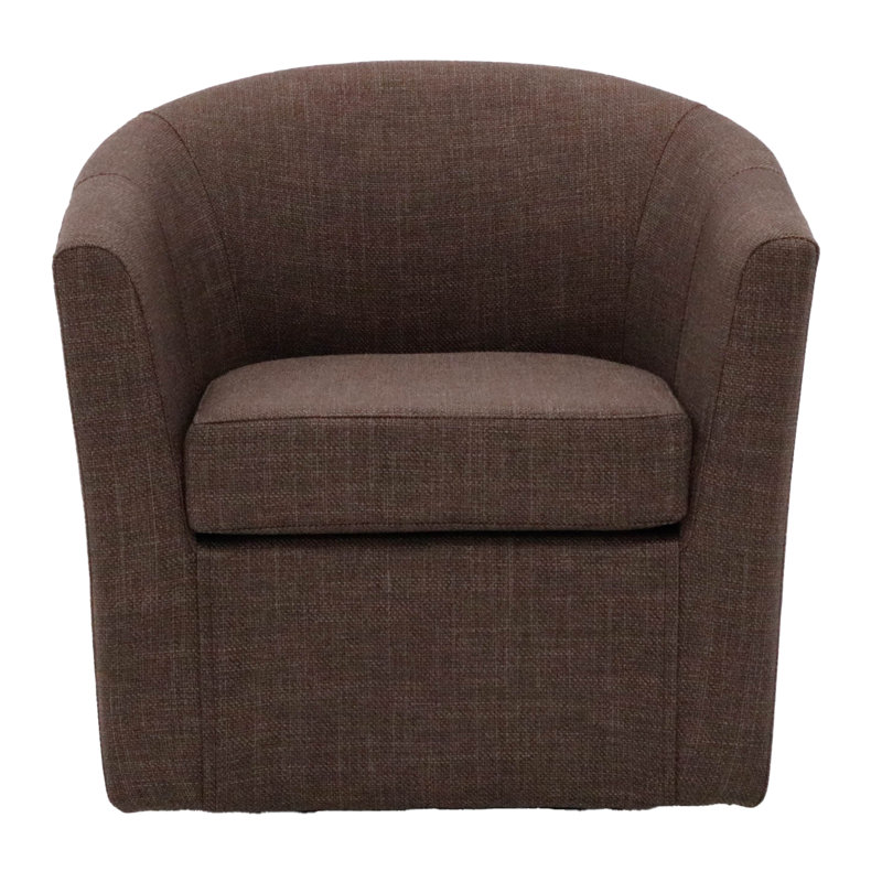 Fauteuil demi-tonneau pivotant 31 po Hansell, Mélange de polyester brun