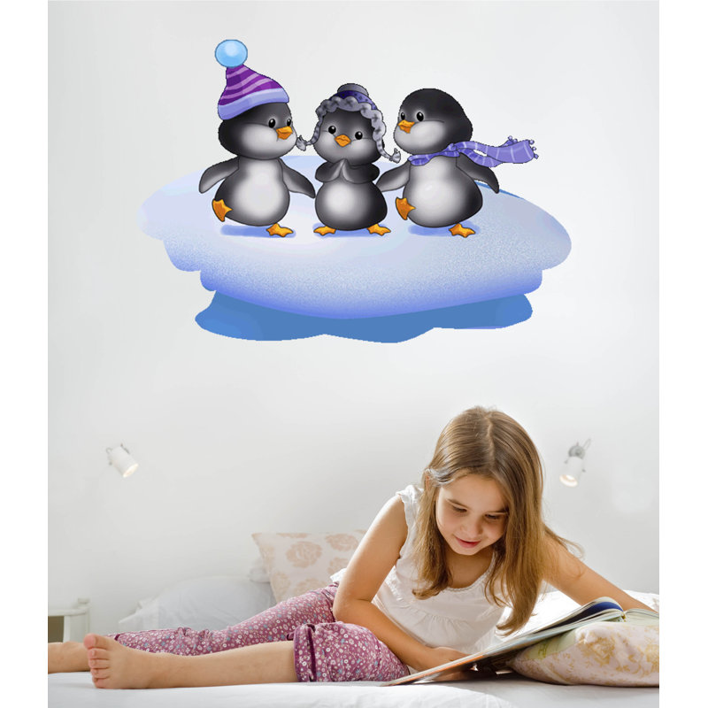 Adhésif décoratif trois pingouins, H 42 po x l 60 po
