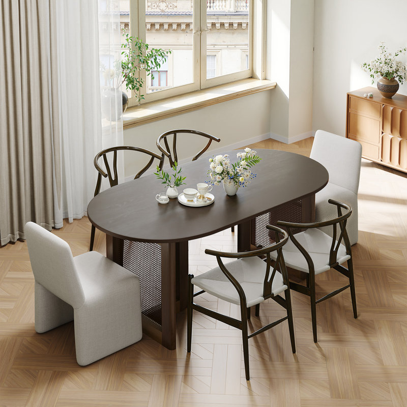 Table de salle à manger Midkiff l 33,5 po x H 30 po, H 30 po x L 67 po x l 33,5 po, Noyer