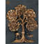 Arbre de vie fait à la main en laiton de 48 po avec cinq feuilles différentes - grande sculpture naturelle symbolique pour la maison, le bureau ou le vestibule de luxe