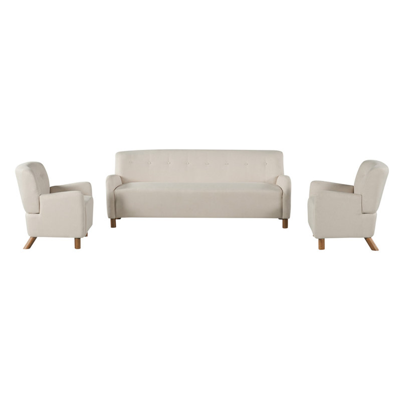 Ensemble de salon rembourré 3 pièces, Beige